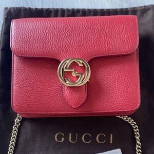 Gucci Red GG Flip Lock Bag